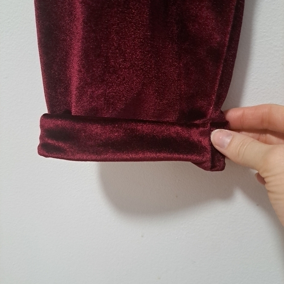 PatBO Slim velvet trouser burgundy 2 - Picture 12 of 12